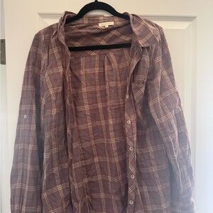 Roolee Purple and White Plaid Shirt